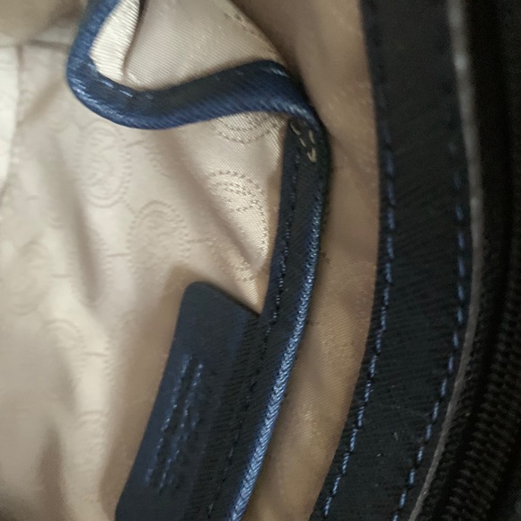 Michael Kors Navy Blue Hamilton Studded Leather Large Tote Handbag - Picture 11 of 12